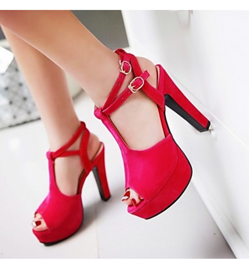 Women's Shoes Leatherette Stiletto Heel Peep Toe Sandals Wedding / Office & Career / Party