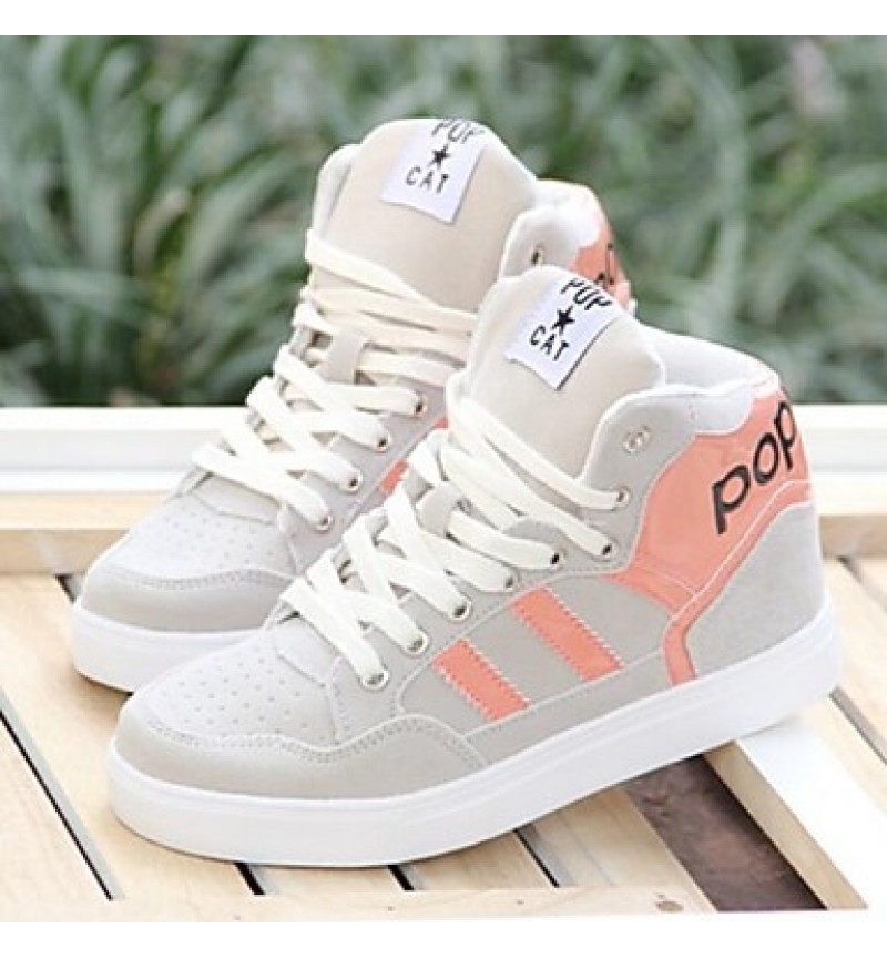 Women's Shoes Color Matching Fashion Leisure Dunk High Flat Heel Comfort Fashion Sneakers Outdoor / Athletic