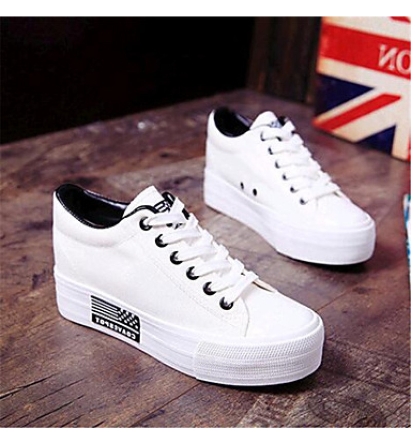 Women's Shoes Canvas Platform Comfort Fashion Sneakers Outdoor / Casual Black / Blue / Red / White