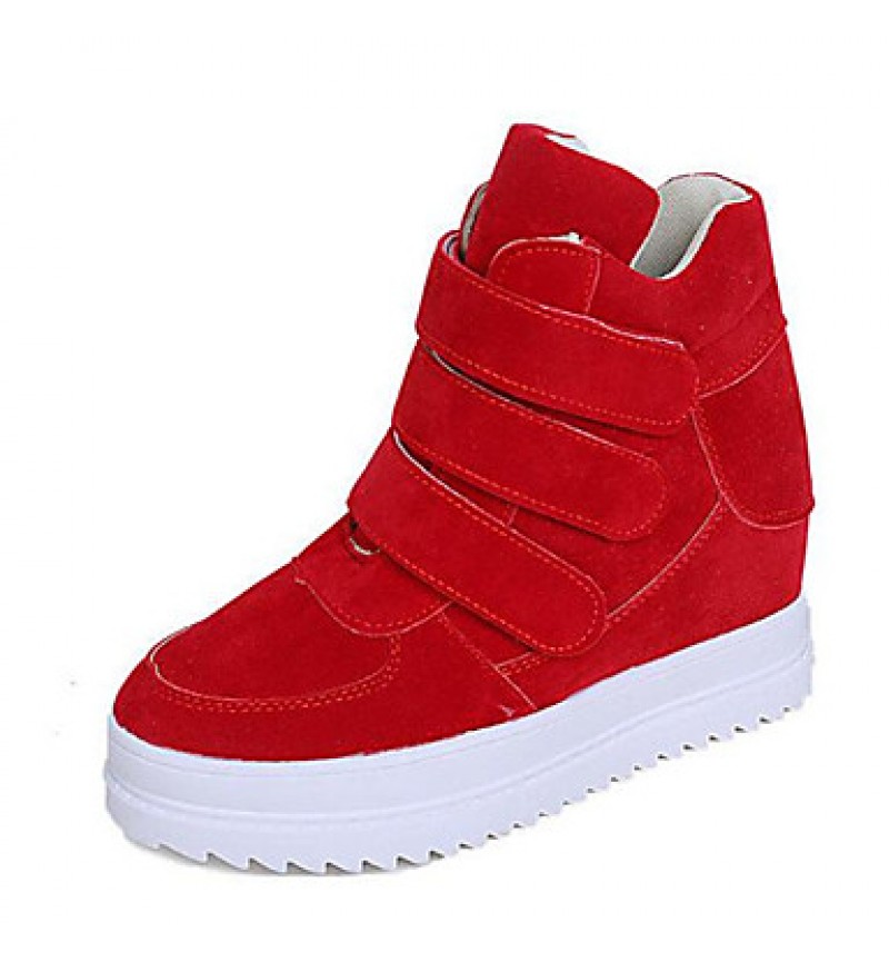 Women's Sneakers Spring / Fall Wedges Fleece Outdoor / Casual Wedge Heel Buckle Black / Blue / Red / Gray Others