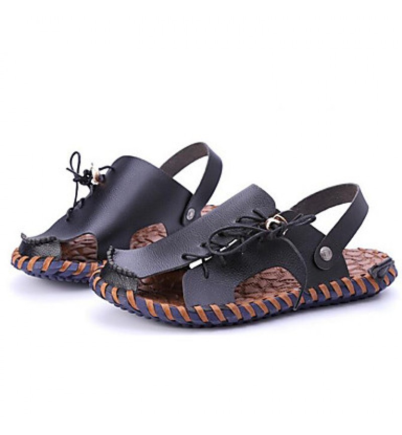 Men's Shoes Outdoor / Office & Career / Athletic / Dress / Casual Nappa Leather Sandals Black / Brown / White  