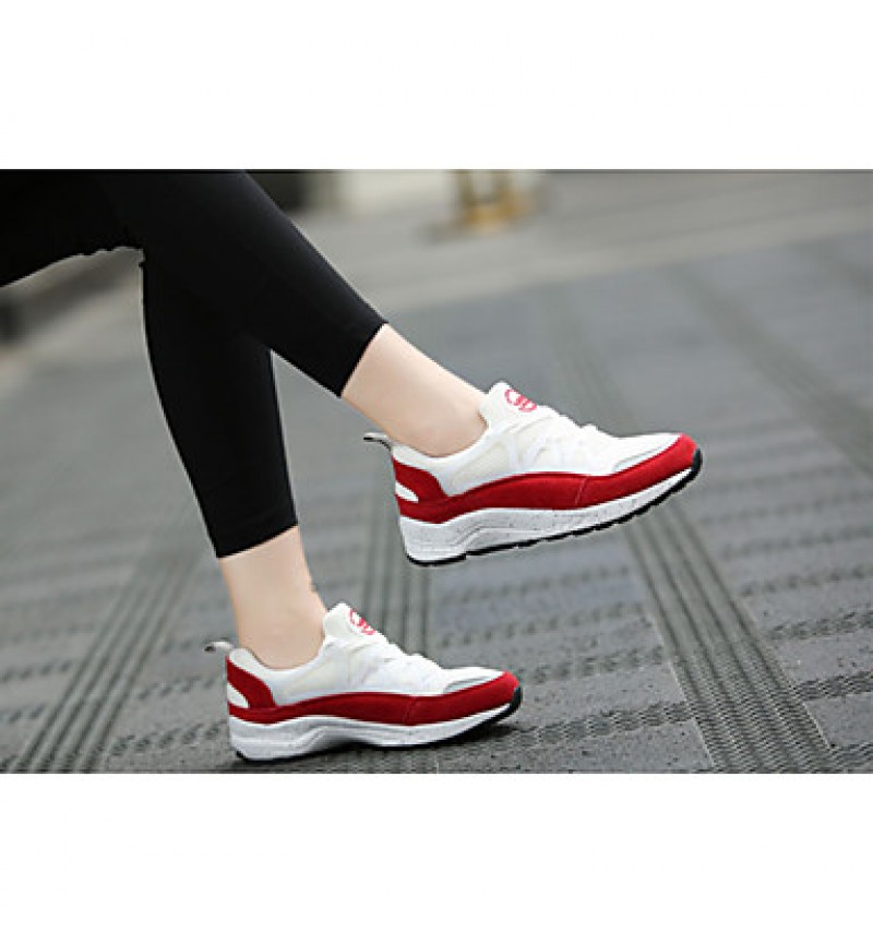 Women's Sneakers Spring / Fall Comfort Suede Athletic / Casual Platform Others / Lace-up Black / Red / Gray Sneaker