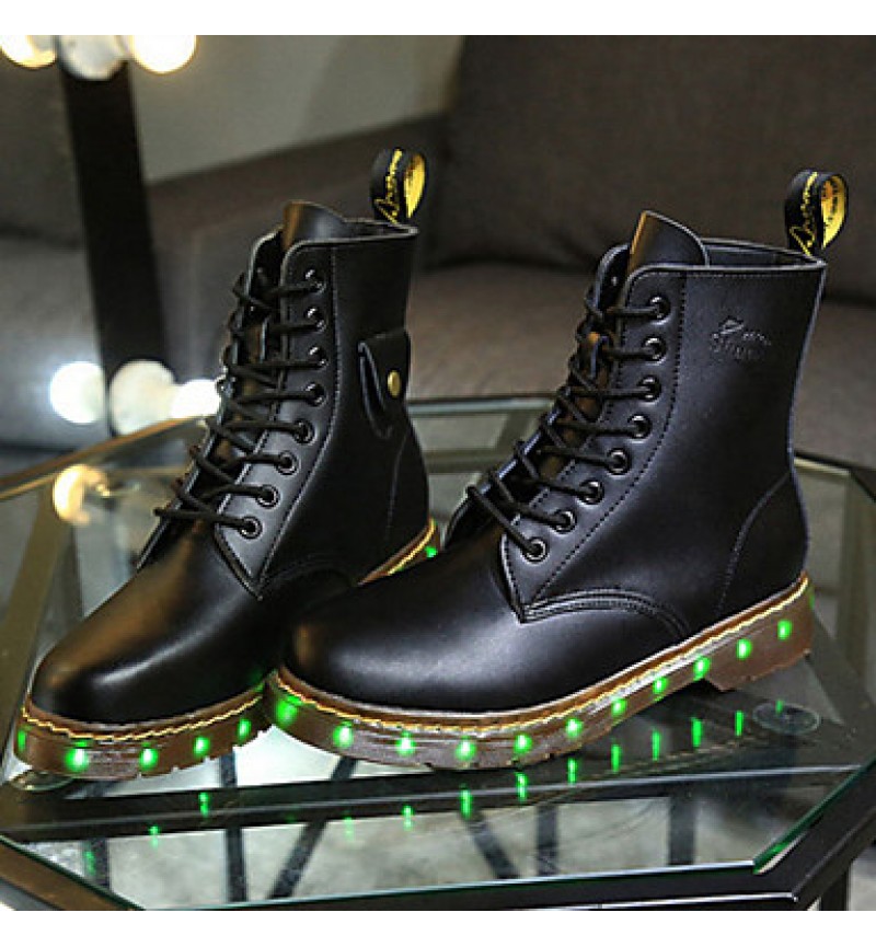 7 Colors Luminous Shoes Men Women Unisex Couple Lace-Up Toe Boot Martin boots Fashion Casual Flat Led Shoes Usb Charging  