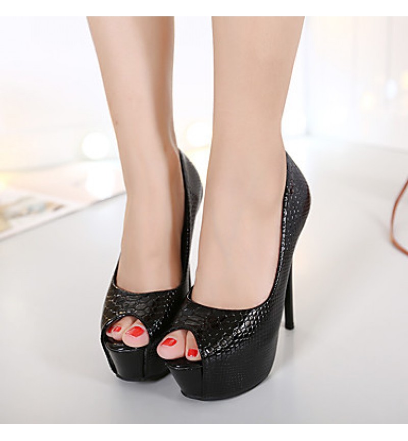 Women's Sandals Summer Sandals / Open Toe PU Dress Stiletto Heel Others Black / Red / White Others