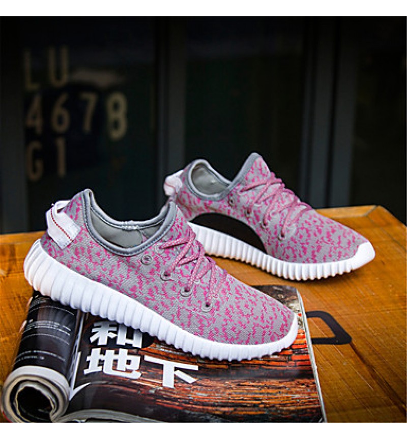 Running Women's SneakersComfort Tulle Outdoor / Athletic / Casual Flat Heel Slip-on Pink / White / Gray Fashion Sneaker