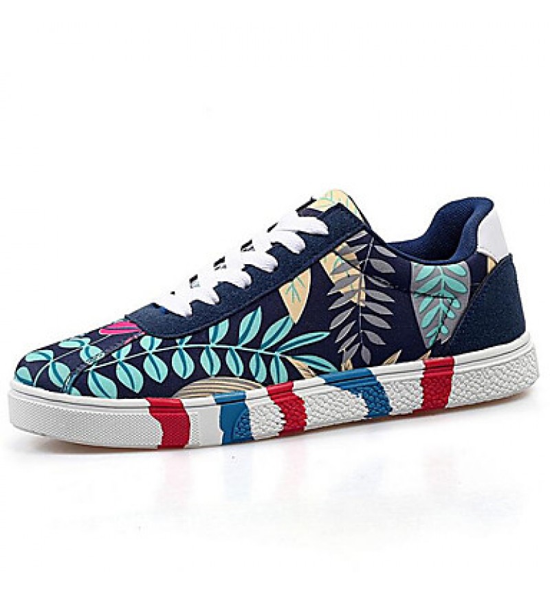 Women's Sneakers Spring / Fall Comfort Canvas Outdoor / Athletic / Casual Flat Heel Lace-up Black / Blue / Red Sneaker