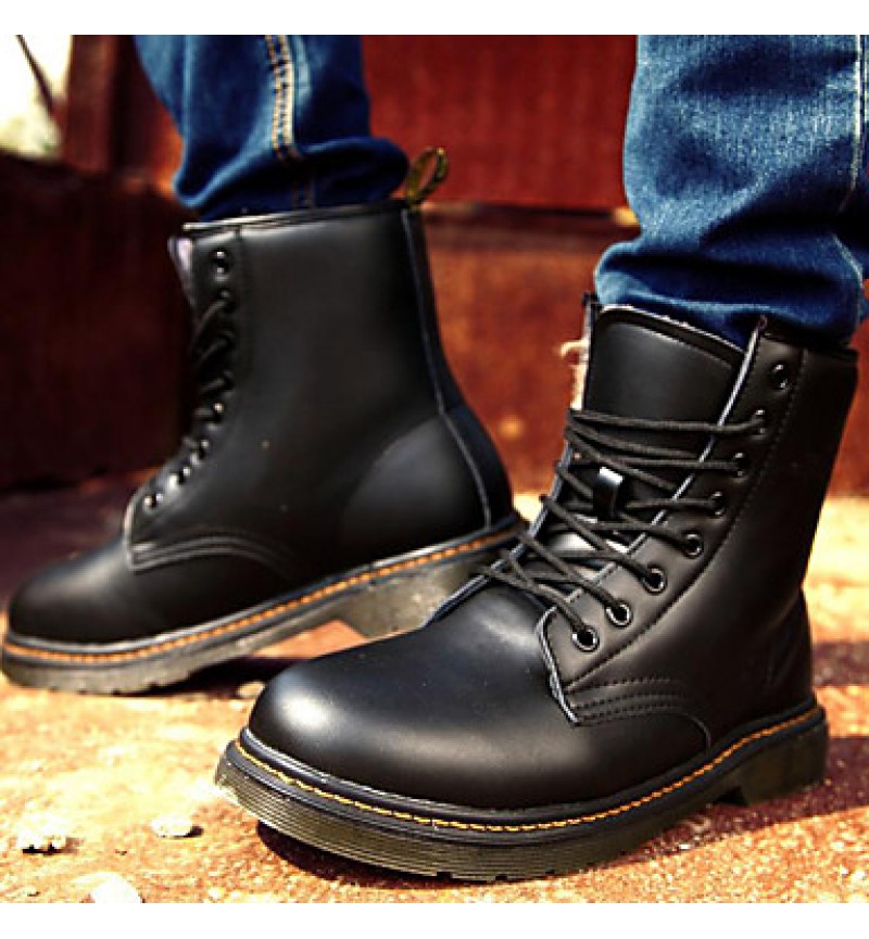 Shoes Outdoor / Office  Career / Casual Leather Boots Black  