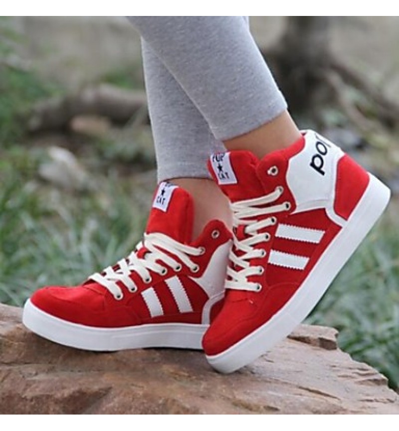 Women's Shoes Color Matching Fashion Leisure Dunk High Flat Heel Comfort Fashion Sneakers Outdoor / Athletic