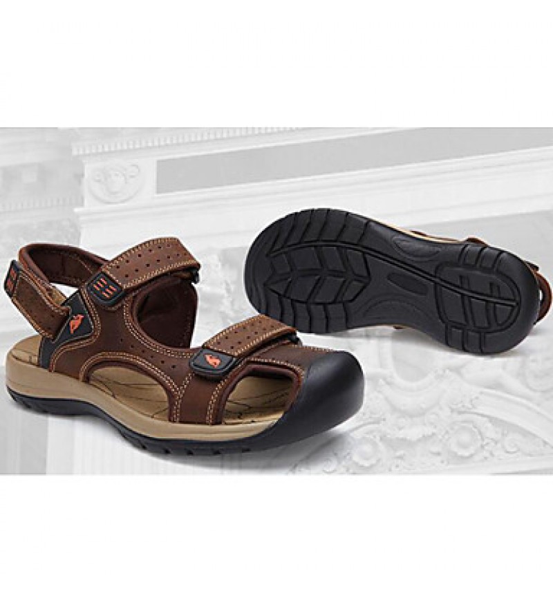 Men's Shoes Outdoor / Office & Career / Casual Leather Sandals Brown  