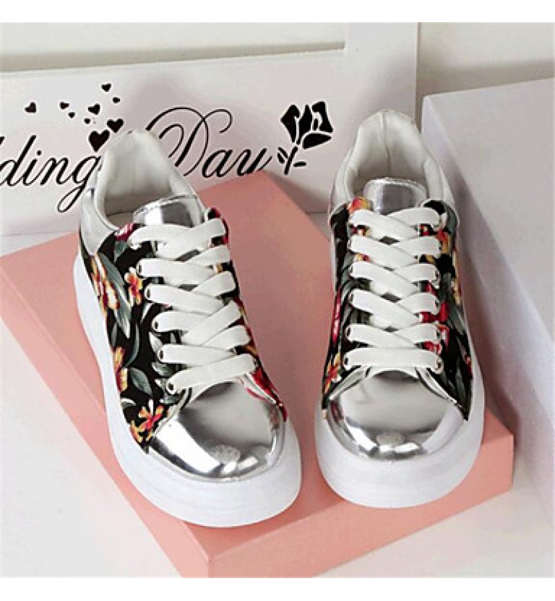 Women's Spring / Fall Creepers Leatherette Outdoor / Casual Platform Lace-up Multi-color