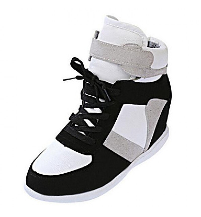 Women's Sneakers Spring / Fall Wedges Canvas Outdoor / Casual Wedge Heel Lace-up Black / Gray Others