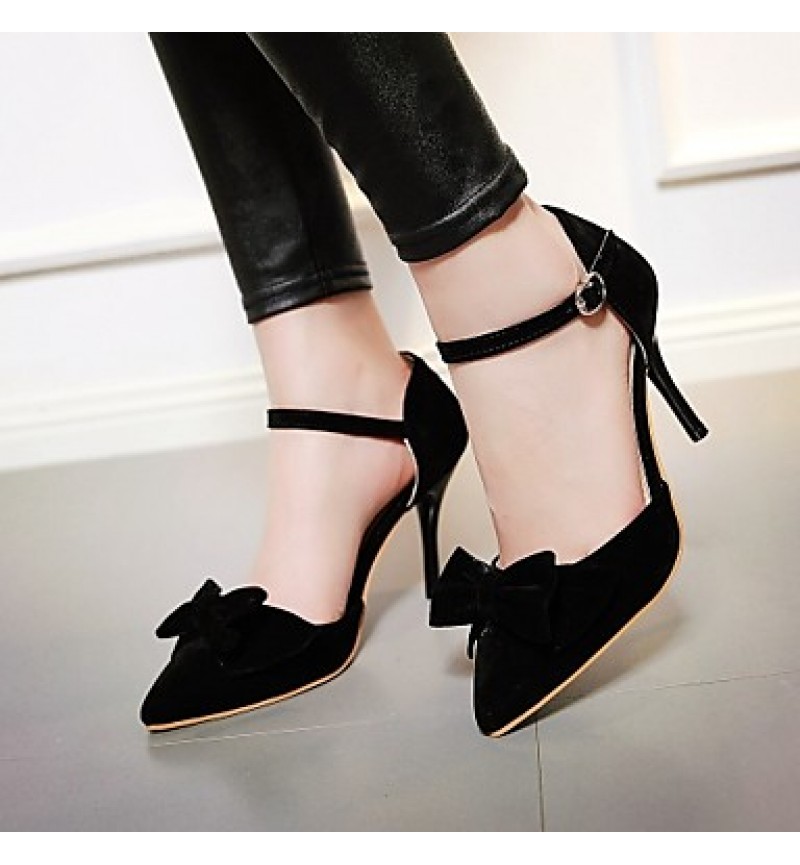 Women's Shoes Microfibre Stiletto Heel Heels / Two-Piece / Pointed Toe Sandals / Heels Outdoor / Party &