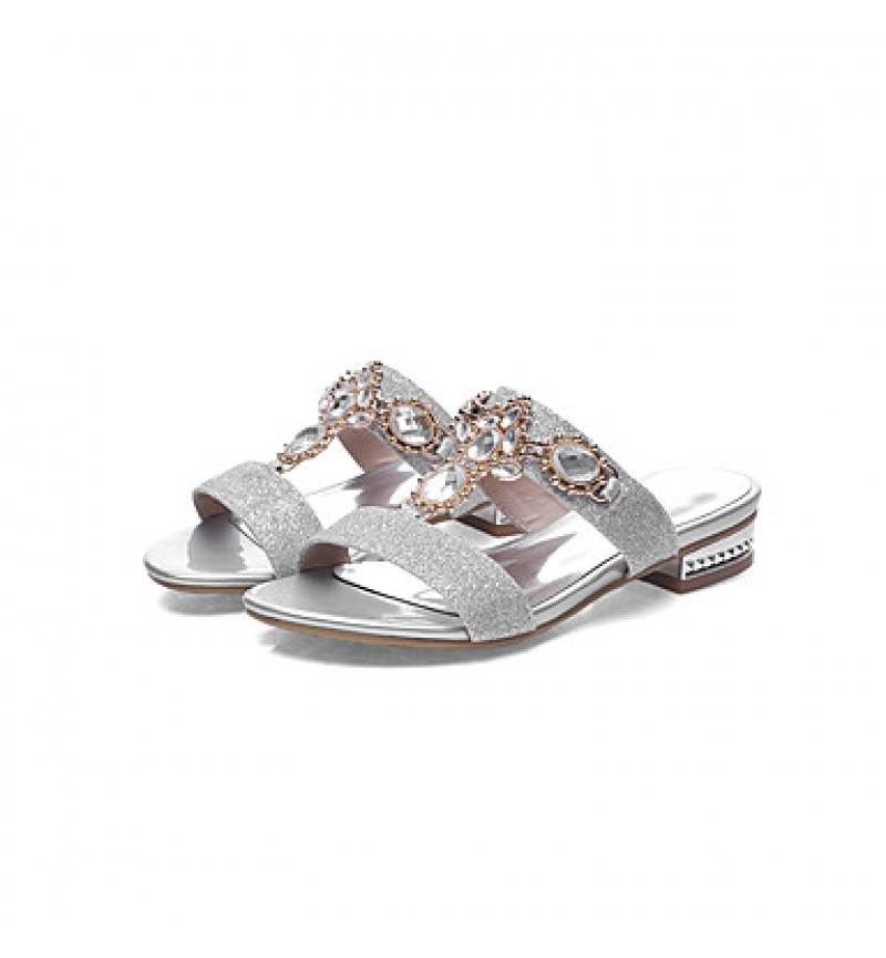 Women's Shoes Low Heel Round Toe Sandals Dress / Casual Silver / Gold