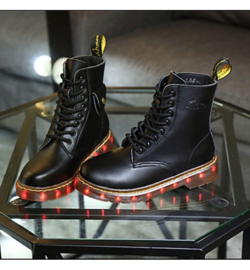 7 Colors Luminous Shoes Men Women Unisex Couple Lace-Up Toe Boot Martin boots Fashion Casual Flat Led Shoes Usb Charging  