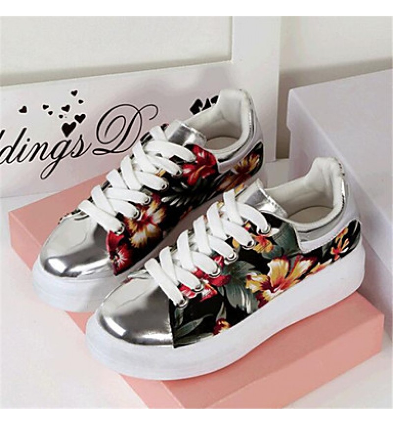 Women's Spring / Fall Creepers Leatherette Outdoor / Casual Platform Lace-up Multi-color