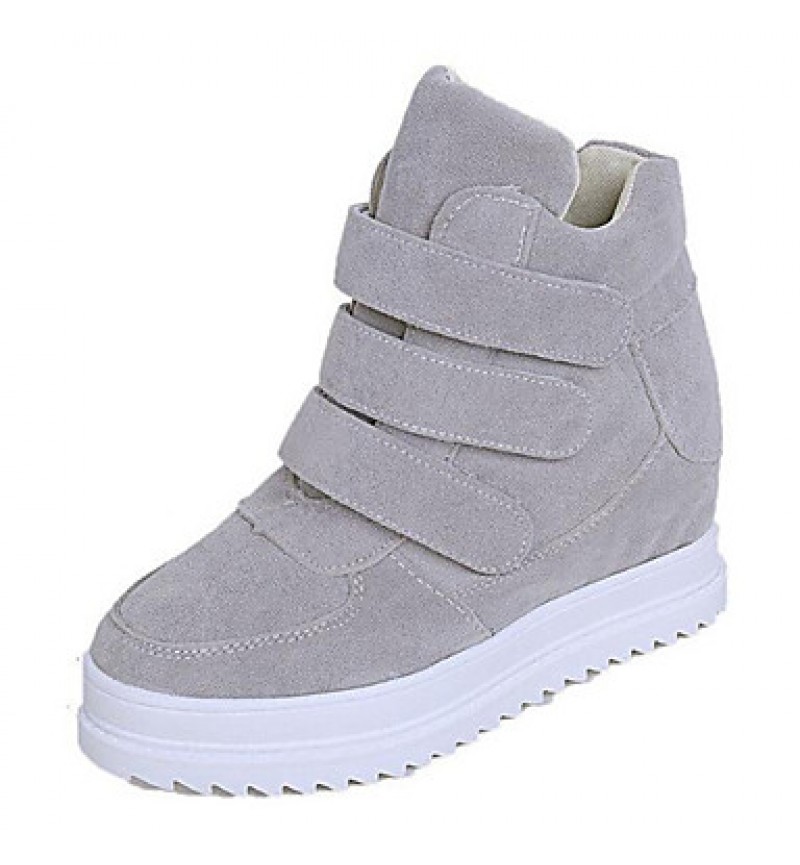 Women's Sneakers Spring / Fall Wedges Fleece Outdoor / Casual Wedge Heel Buckle Black / Blue / Red / Gray Others