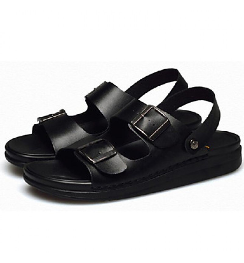 Men's Shoes Outdoor / Office & Career / Work & Duty / Athletic / Casual Nappa Leather Sandals Black / Brown / White  