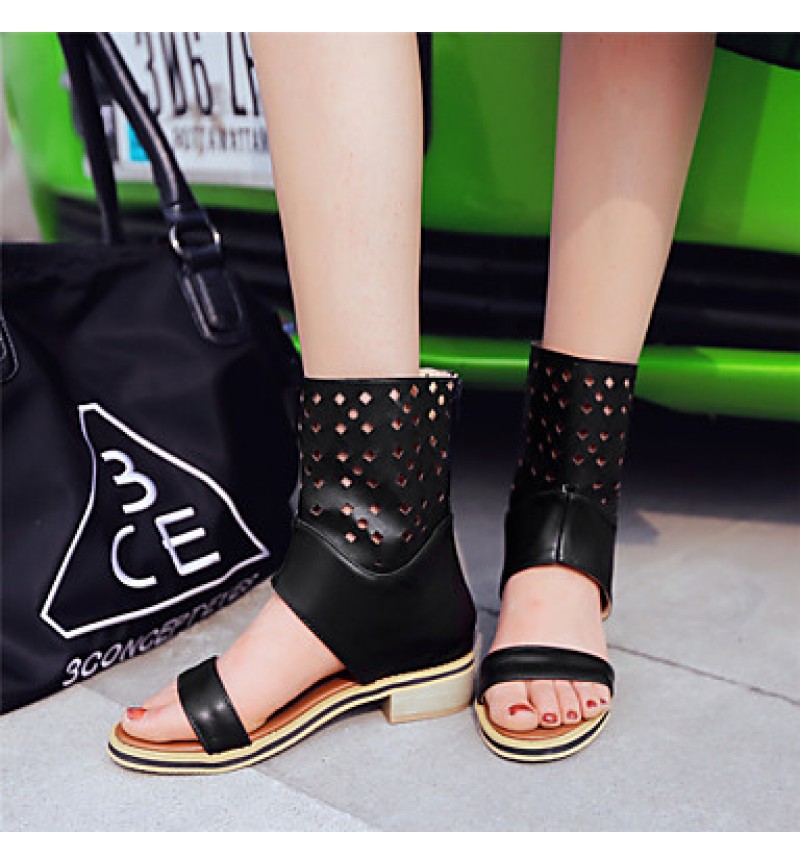 Women's Shoes Chunky Heel Gladiator / Open Toe Sandals Outdoor / Dress / Casual Black / Blue / Pink / White