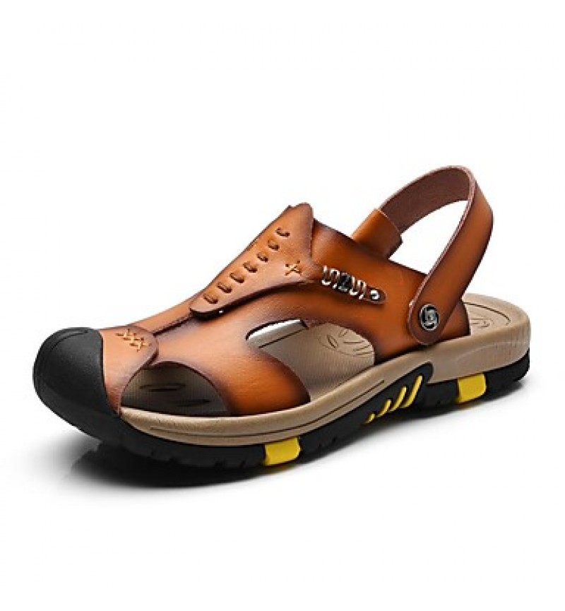 Men's Shoes Outdoor / Office & Career / Athletic / Dress / Casual Nappa Leather Sandals Brown  