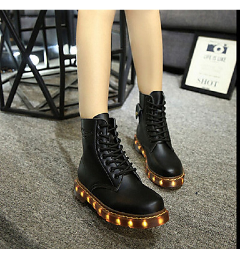 7 Colors Luminous Shoes Men Women Unisex Couple Lace-Up Toe Boot Martin boots Fashion Casual Flat Led Shoes Usb Charging  