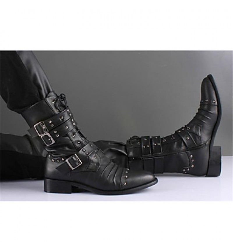 Shoes Casual Leather Boots Black  