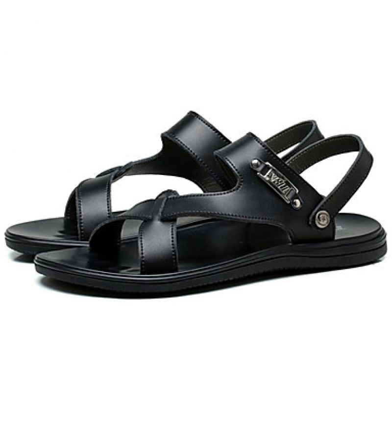 Men's Shoes Outdoor / Office & Career / Work & Duty / Athletic / Dress / Casual Nappa Leather Sandals Black / White  