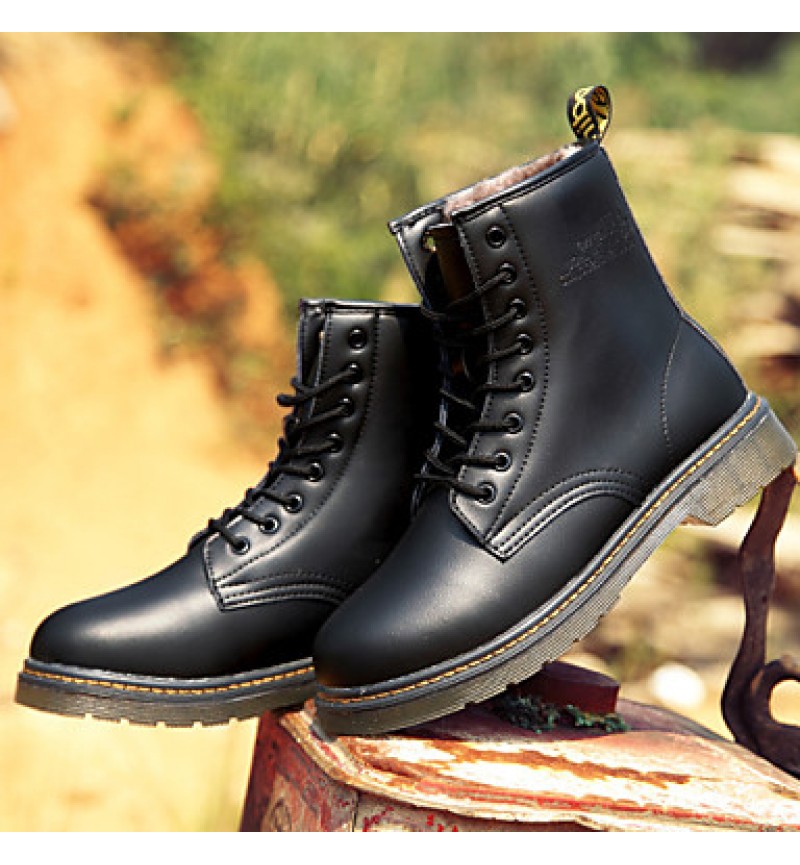 Shoes Outdoor / Office  Career / Casual Leather Boots Black  