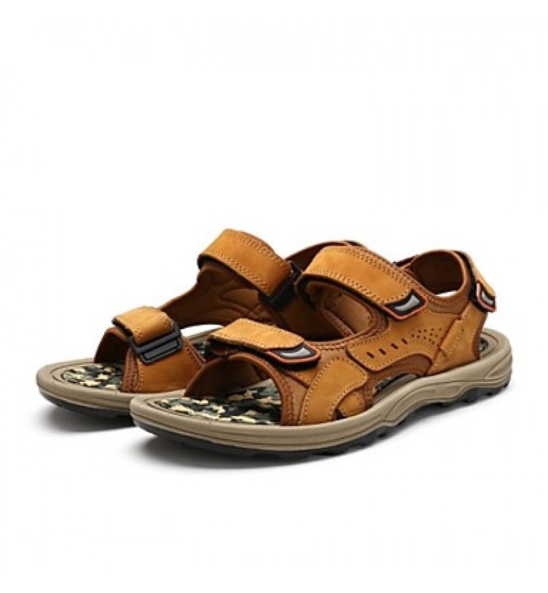 Men's Shoes Outdoor / Office & Career / Athletic / Dress / Casual Nappa Leather Sandals Black / Brown / Taupe  