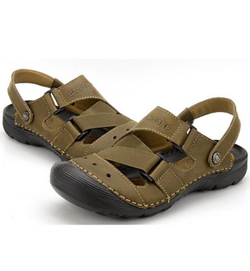 Men's Shoes Outdoor / Office & Career / Athletic / Dress / Casual Nappa Leather Sandals Khaki  