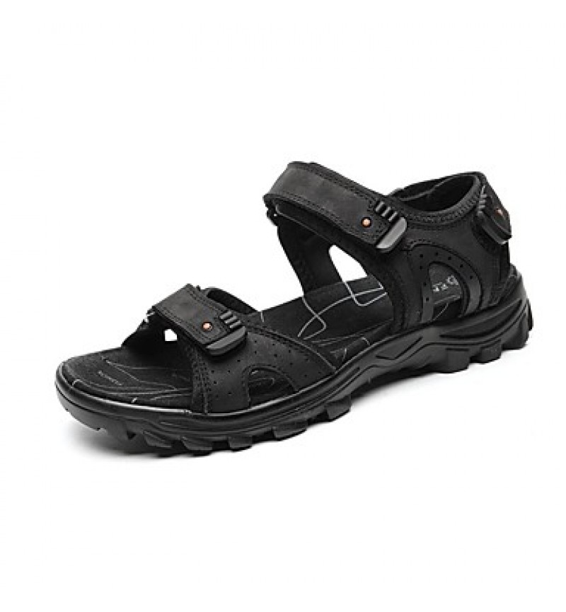 Men's Shoes Outdoor / Office & Career /Work & Duty / Athletic / Dress / Casual Nappa Leather Sandals Black/Brown  