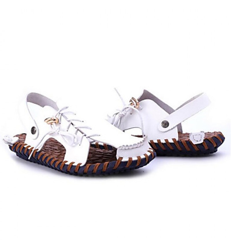 Men's Shoes Outdoor / Office & Career / Athletic / Dress / Casual Nappa Leather Sandals Black / Brown / White  