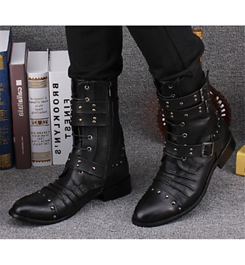 Shoes Casual Leather Boots Black  