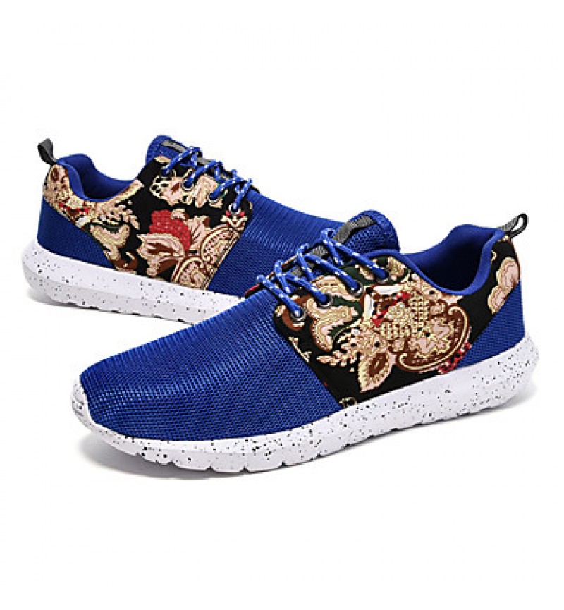 Unisex Sneakers Fall / Winter Round Toe Tulle Outdoor Flat Heel Lace-up Black / Blue / Red Others