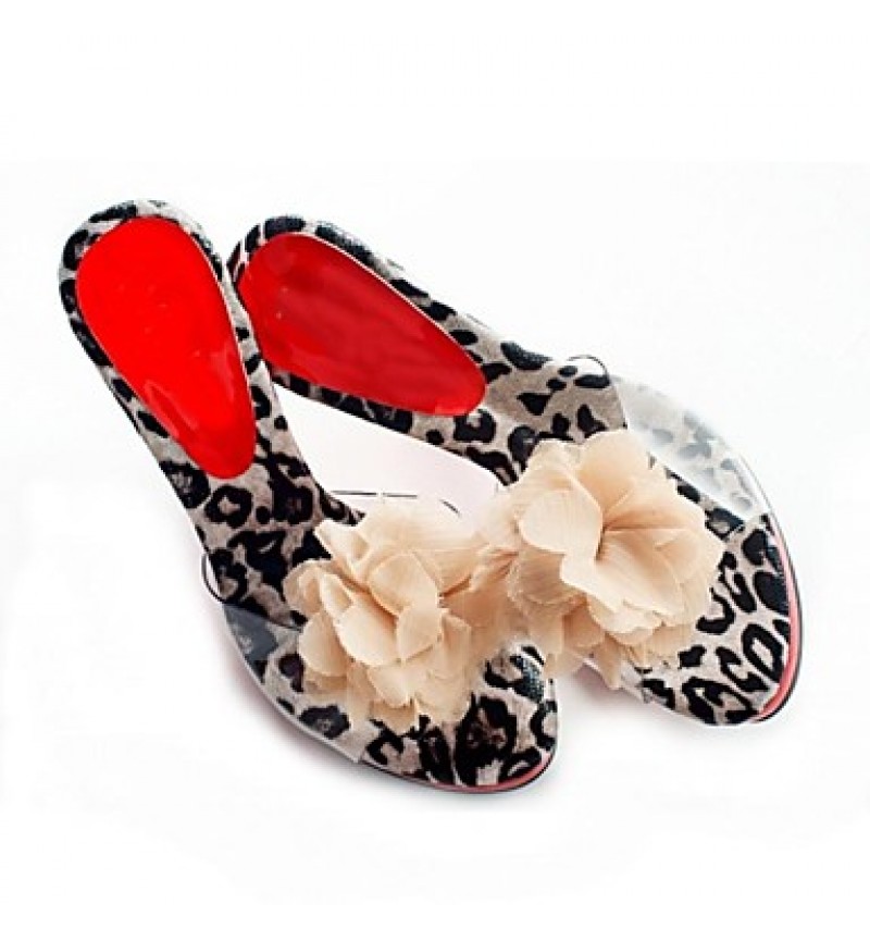 Women's Summer / Fall Heels Leatherette Party & Evening Stiletto Heel Flower Black / Pink / Red