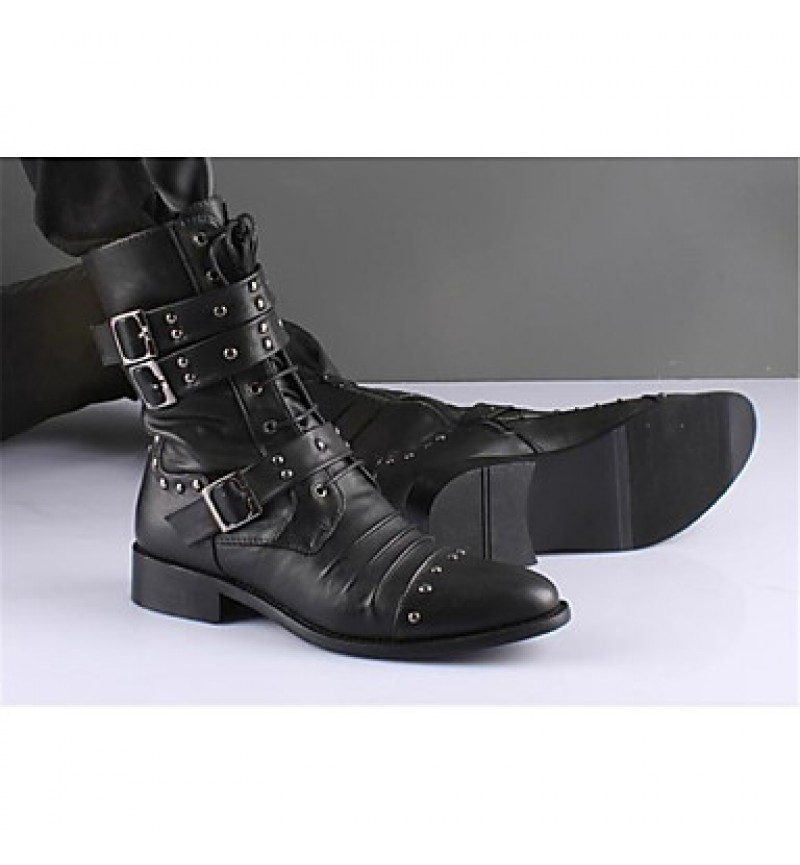 Shoes Casual Leather Boots Black  