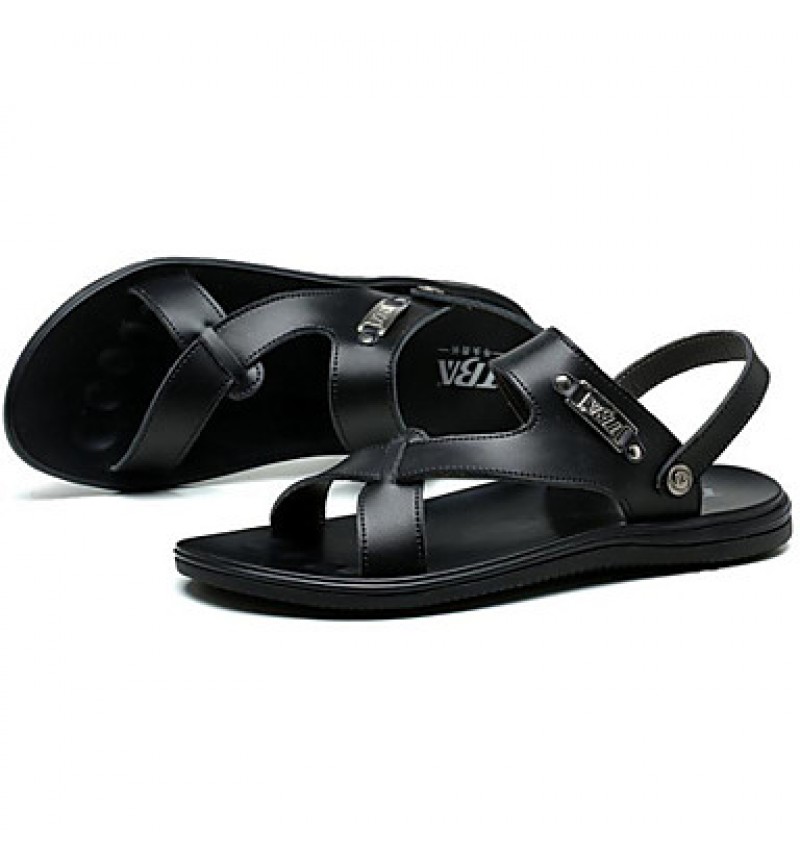 Men's Shoes Outdoor / Office & Career / Work & Duty / Athletic / Dress / Casual Nappa Leather Sandals Black / White  