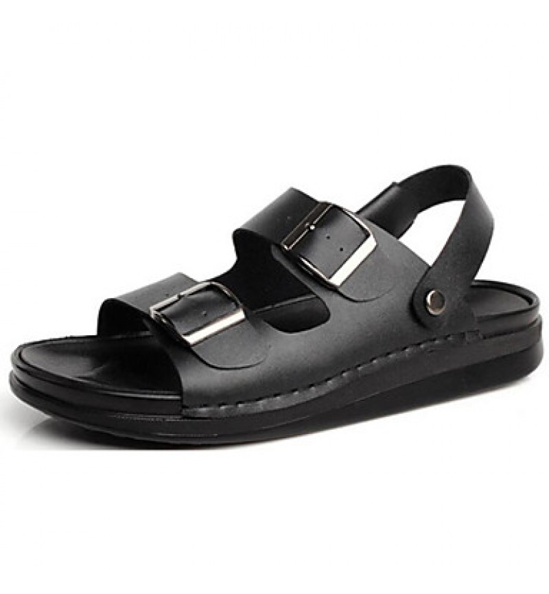 Men's Shoes Outdoor / Office & Career / Work & Duty / Athletic / Casual Nappa Leather Sandals Black / Brown / White  