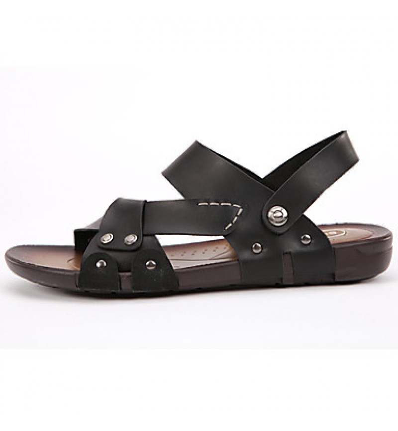   Men's Shoes Casual Leather Sandals Black / Brown  