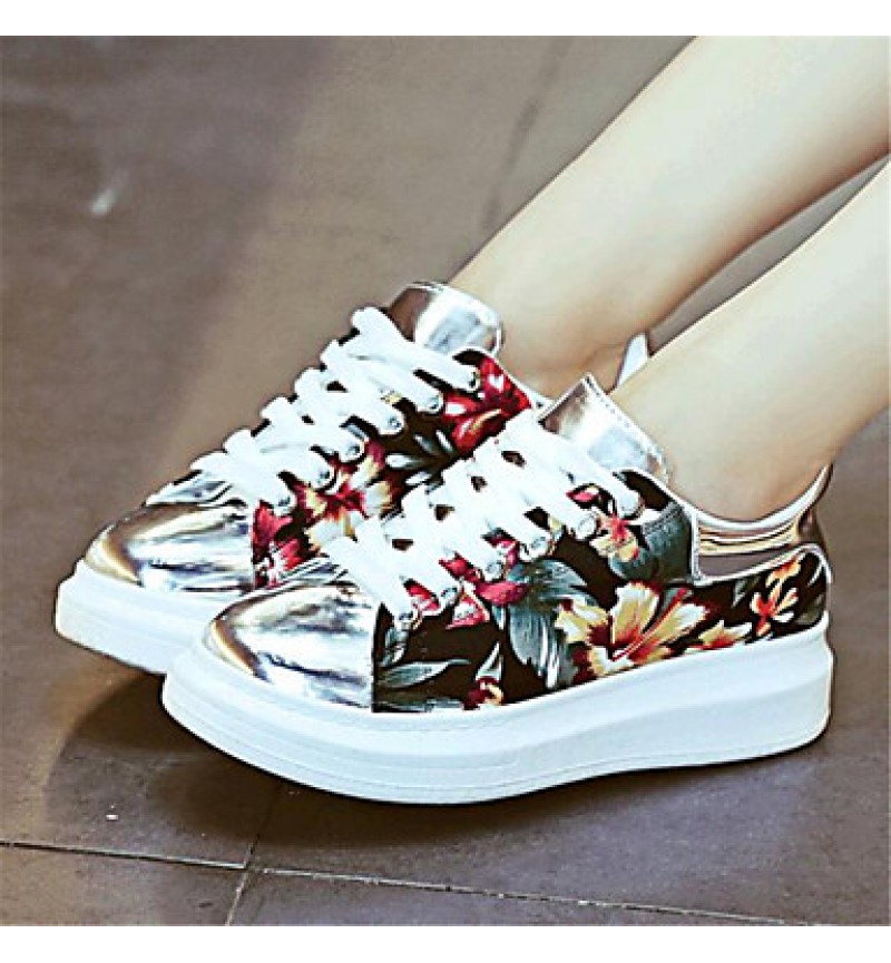 Women's Spring / Fall Creepers Leatherette Outdoor / Casual Platform Lace-up Multi-color