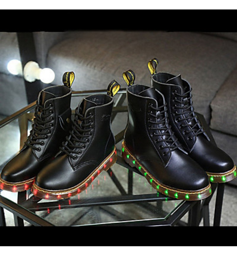 7 Colors Luminous Shoes Men Women Unisex Couple Lace-Up Toe Boot Martin boots Fashion Casual Flat Led Shoes Usb Charging  