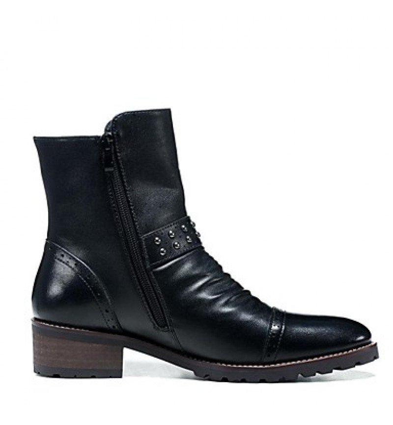 Shoes Wedding / Party  Evening / Casual Leather Boots Black  