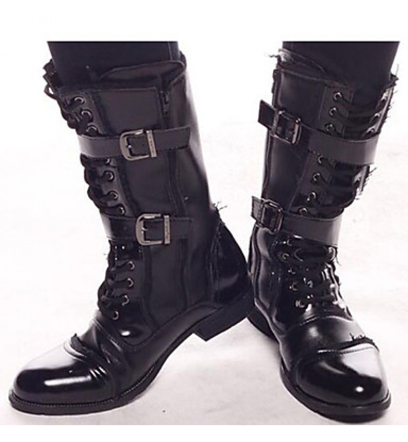 Shoes Outdoor / Office  Career / Party  Evening / Dress / Casual Canvas / Patent Leather Boots Black  