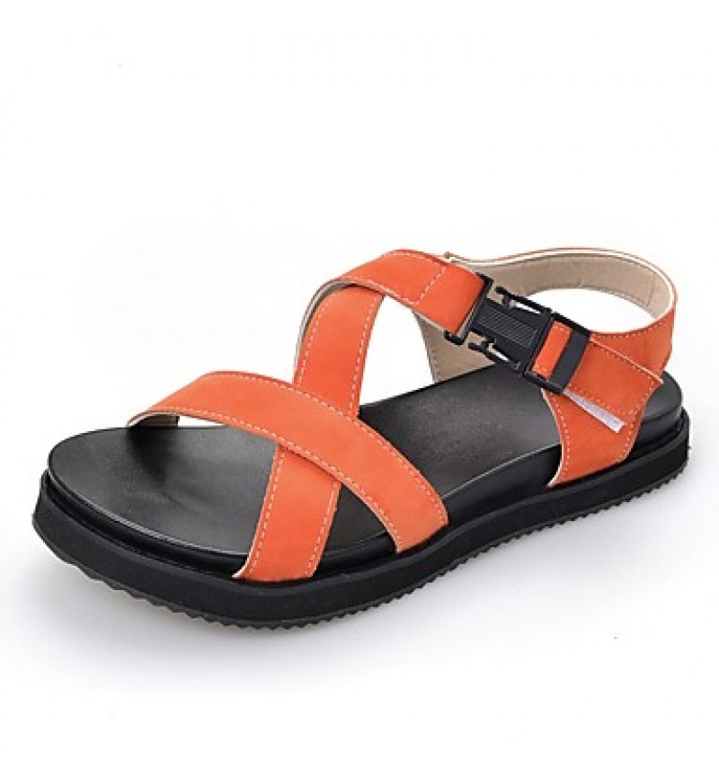 Women's Shoes Fleece Platform Gladiator Sandals Outdoor / Dress / Casual Black / Blue / Peach / Orange