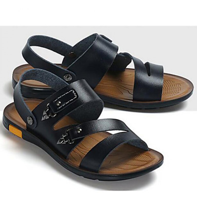 Men's Shoes Outdoor / Athletic / Casual Nappa Leather Sandals Black / Brown  