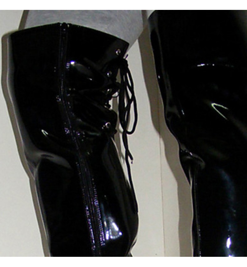 Shoes Outdoor / Office  Career / Party  Evening / Dress / Casual Patent Leather Boots Black  