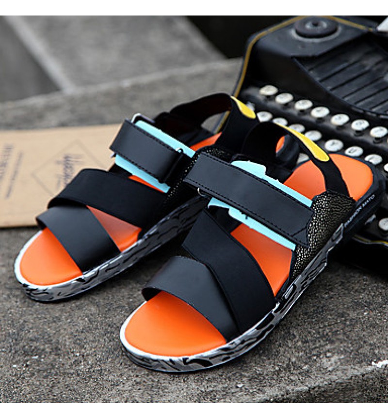 Men's Shoes Outdoor / Office & Career / Work & Duty / Athletic / Casual Synthetic Sandals Black  