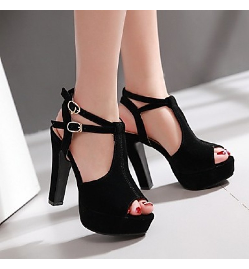 Women's Shoes Leatherette Stiletto Heel Peep Toe Sandals Wedding / Office & Career / Party