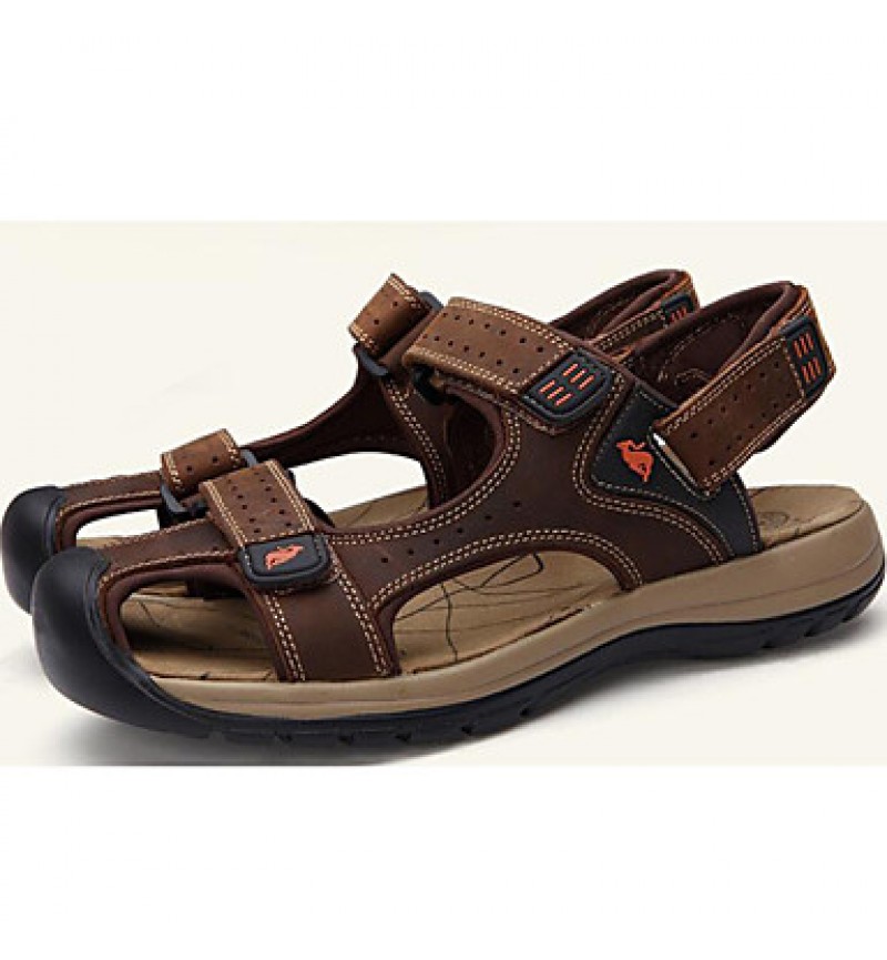 Men's Shoes Outdoor / Office & Career / Casual Leather Sandals Brown  